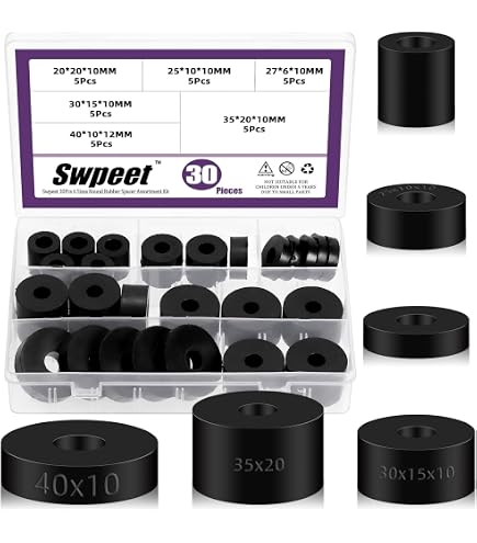 4 Entretoises Anti-vibration En Caoutchouc - 60mm OD, 15mm ID, 10mm H - Uxcell
