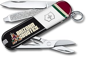 Victorinox Classic SD Swiss Army Knife – Compact 7 Function Swiss Made Pocket Knife with Small Blade, Screwdriver and Key Ring – Arizona Coyotes
