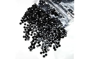 3000pcs 4mm Black Resin Rhinestones for Bedazzling Crafting Flatback Pure Black Jelly Stones Gems No-Hotfix Diamonds Charms S