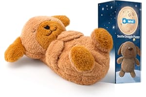ianul Soothe Snuggle Puppy Breathing Stuffed Animal for Baby,Soothing Baby Toy for Sleep with Calming Music, Breathing Motion, Soft Plush Body, Baby Soother for Newborns, Portable & Machine Washable