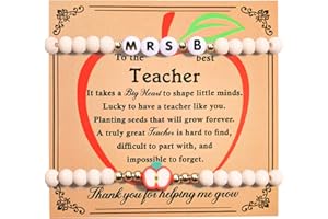 Mamagiftree Personalized Initial Teacher Bracelets - Perfect & Unique Gifts for Women Teachers