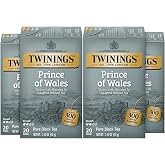 Twinings Prince of Wales Tea &ndash; A Light &amp; Velvety Smooth Caffeinated Black Tea, Individually Wrapped Tea Bags, 20 Count (Pack of 4)