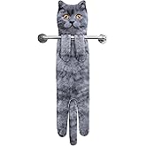 DaisyJoy Cat Funny Hand Towels for Bathroom Kitchen- Cute Decorative Kitten Decor Hanging Face Towels- Unique Housewarming Valentines Mothers Birthday Gifts for Women Mom Cat Lovers
