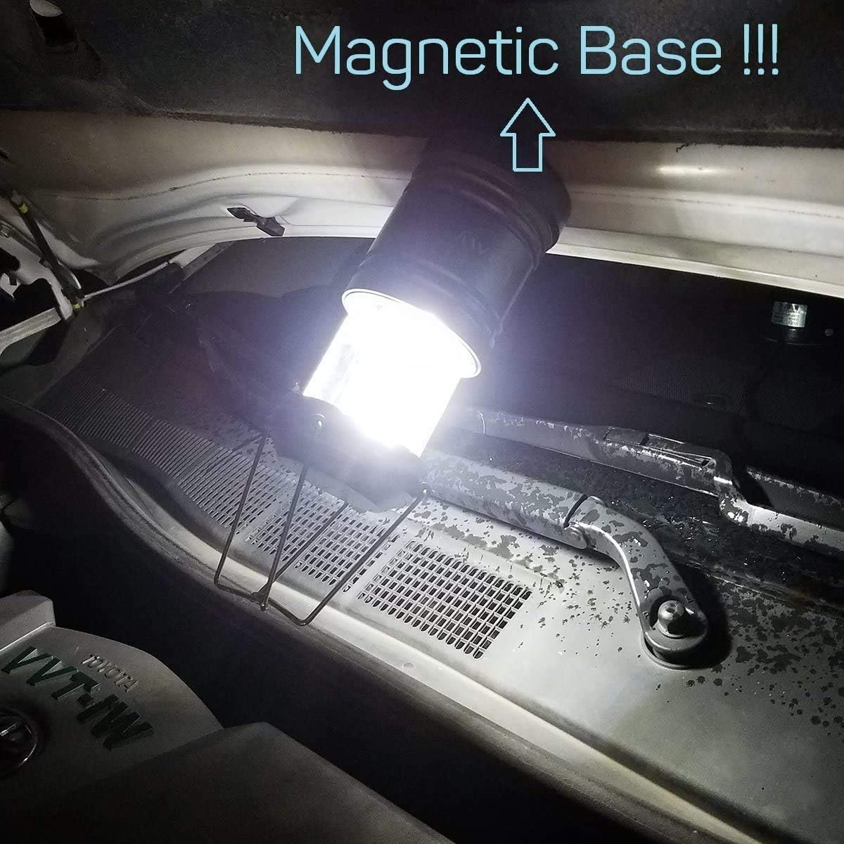 LETMY 2 Pack Camping Lantern with 6 AA Batteries - Magnetic Base - New COB LED Technology Emits 500 Lumens - Collapsible, Waterproof, Shockproof LED Lantern for Emergency, Hurricane, Storms, Outage: Home Improvement