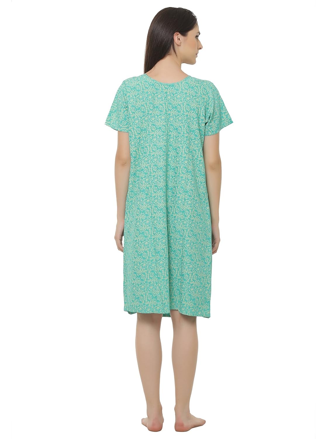 clovia women's printed short maternity nighty