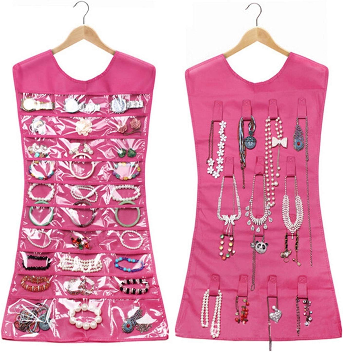 PEARL ACE Stylish Jewelery Organizer Hanging Dress Jewellery Jewelry Bag Double Sided for Women Accessories.