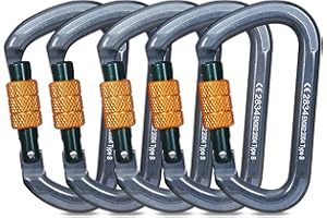 RESQT 28KN Auto Locking Climbing Carabiner Clips, Heavy Duty Climbing Carabiners Twist Lock, for Rock Climbing, Camping, Rappelling, Hunting, Rescue Equipment