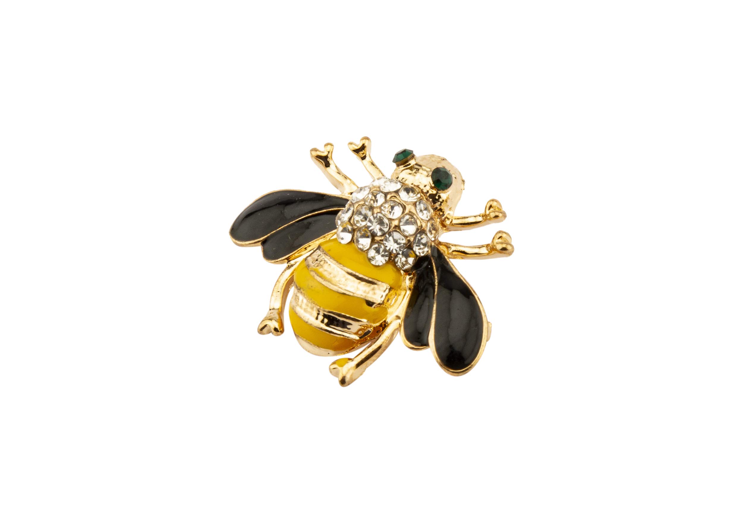 Brooch Lapel Pin for Men Green Eyes Black and Yellow Bee with Stone Detailing Lapel Pin Badge Coat Suit Wedding Gift Party Shirt Collar Accessories