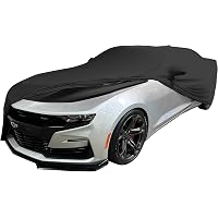 Ultraguard Stretch Satin Indoor Car Cover For 2010-2023 Camaro - Custom Fit, Black With Red Stripes