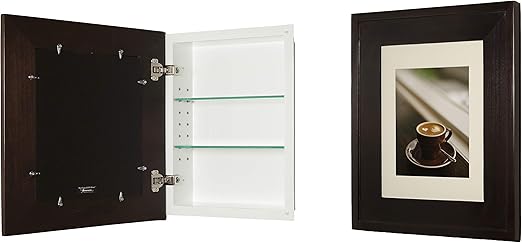 Amazon Com 13x16 Regular Concealed Cabinet Medicine Cabinet With Picture Frame Door Coffee Bean Home Kitchen