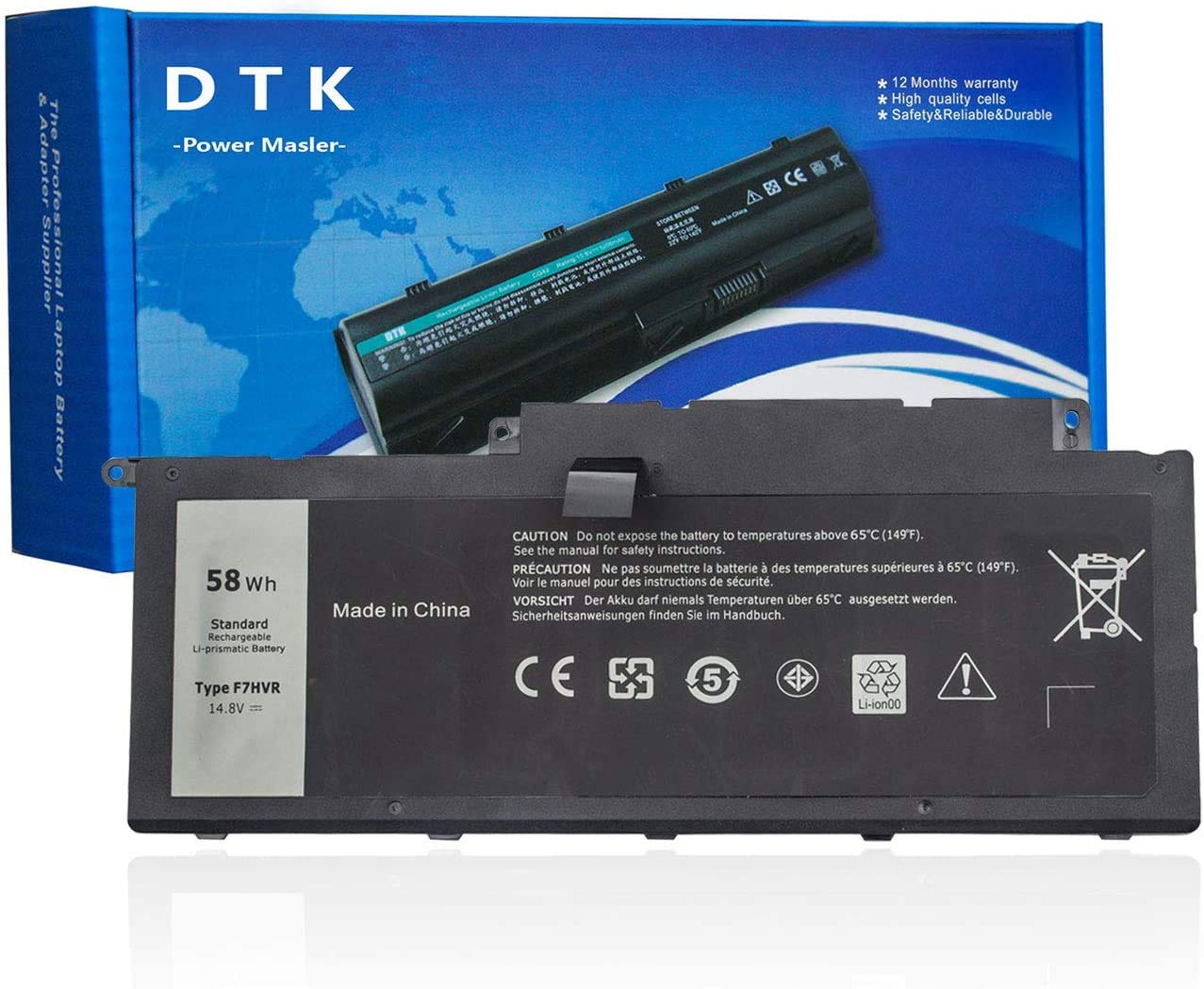 DTK F7HVR Replacement Laptop Battery for Dell Inspiron 15 7537 Insprion 17 7737 Series Notebook Fit 
