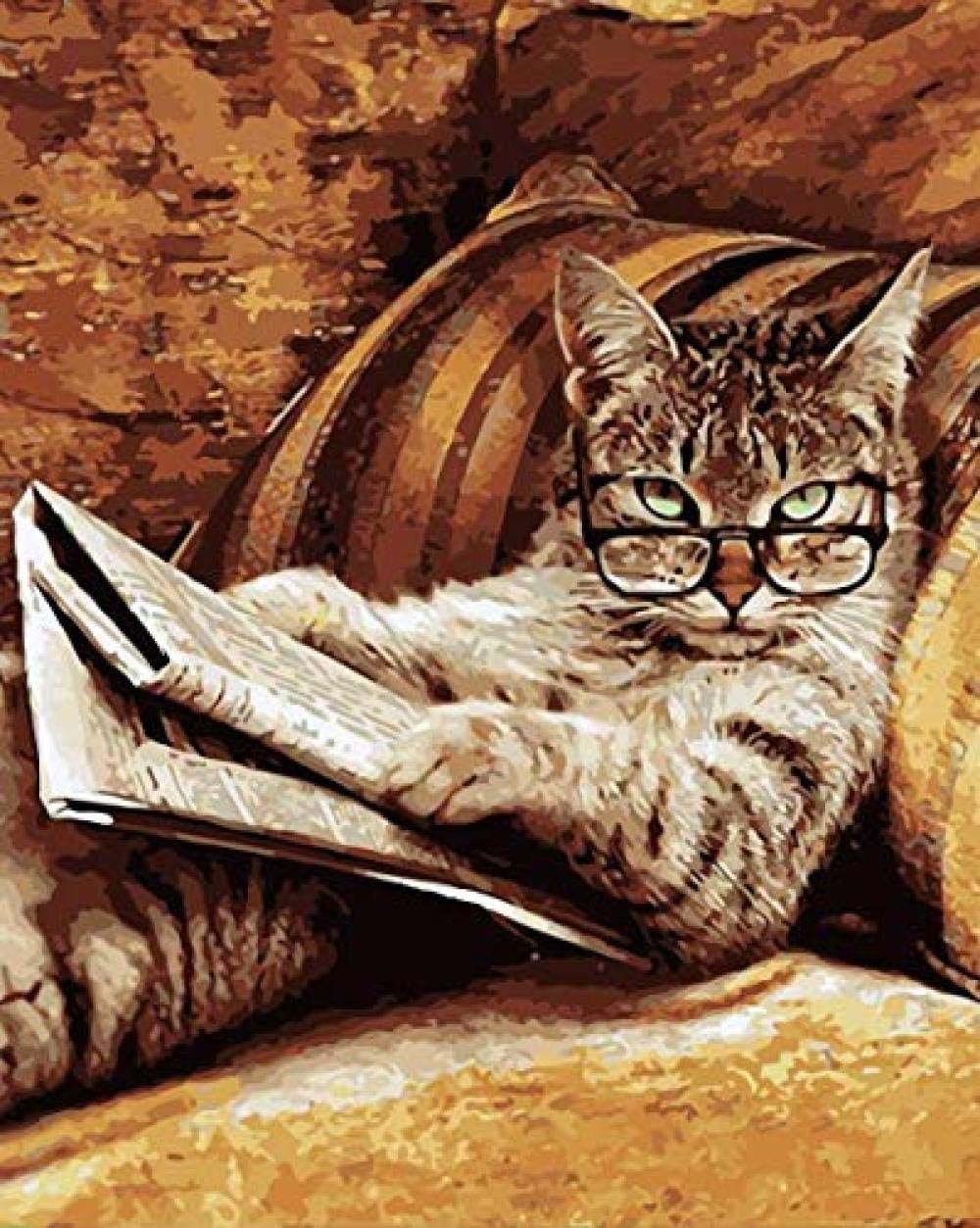 Jigsaw Puzzle 1000 Pieces Cat Pattern Reading Newspaper Home Decoration Wall Art