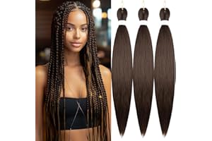 Pre-stretched Braiding Hair Professional Easy Crochet Braid Hair 26 Inch 3 Packs Hot Water Setting Soft Synthetic Braiding Ha
