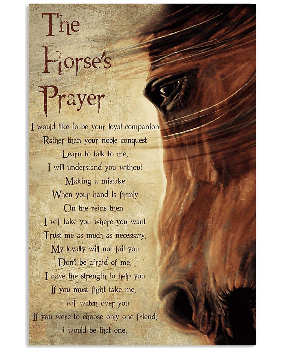 Aoevc The Horse S Prayer Gifts For Horse Lovers Vintage Wall Decor For Restaurants, Cafes Pubs Garage Boy's Room Wall Decor Metal Tin Sign 16x12 Inch