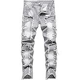 Anbreuinron Boy's Stacked Jeans Skinny Fit Ripped Destroyed Distressed Fashion Comfy Denim Jeans Pants