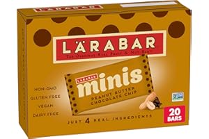 LÄRABAR Larabar Peanut Butter Chocolate Chip Mini Bars, Gluten Free Vegan, 20 ct