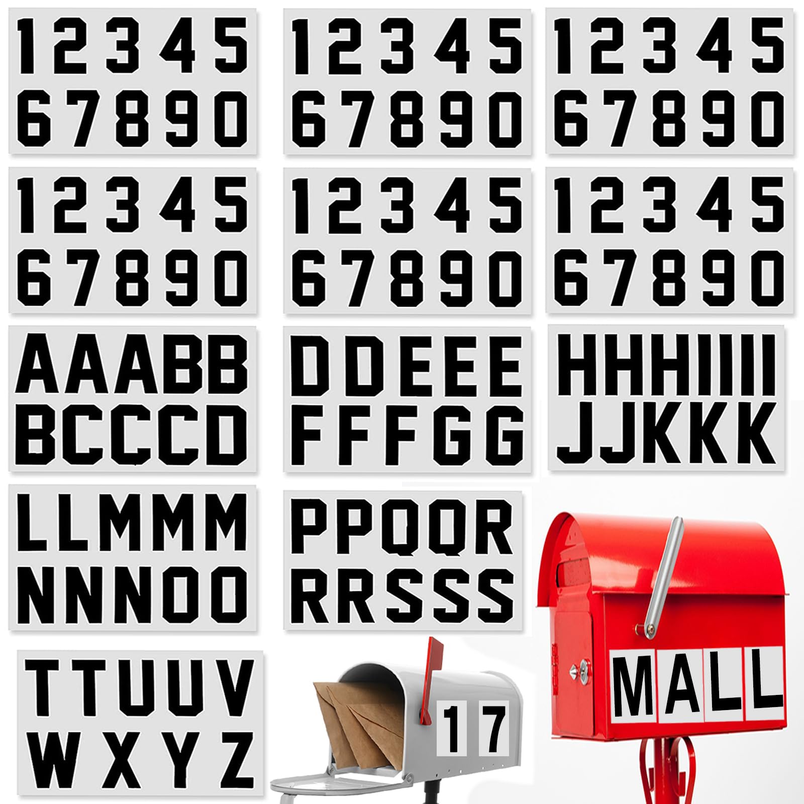 120 PCS Reflective Mailbox Number and Letters