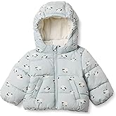 Amazon Essentials x Sofia Grainge Babies, Toddlers, and Boys' Water-Resistant Hooded Puffer Jacket