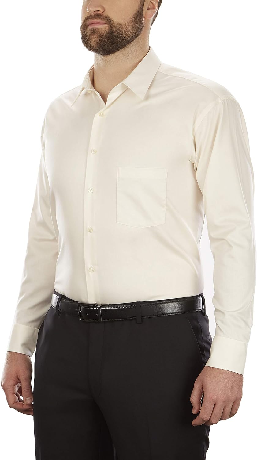 Geoffrey Beene Men's BIG FIT Dress Shirts Sateen Solid (Big and Tall) at  Men’s Clothing store