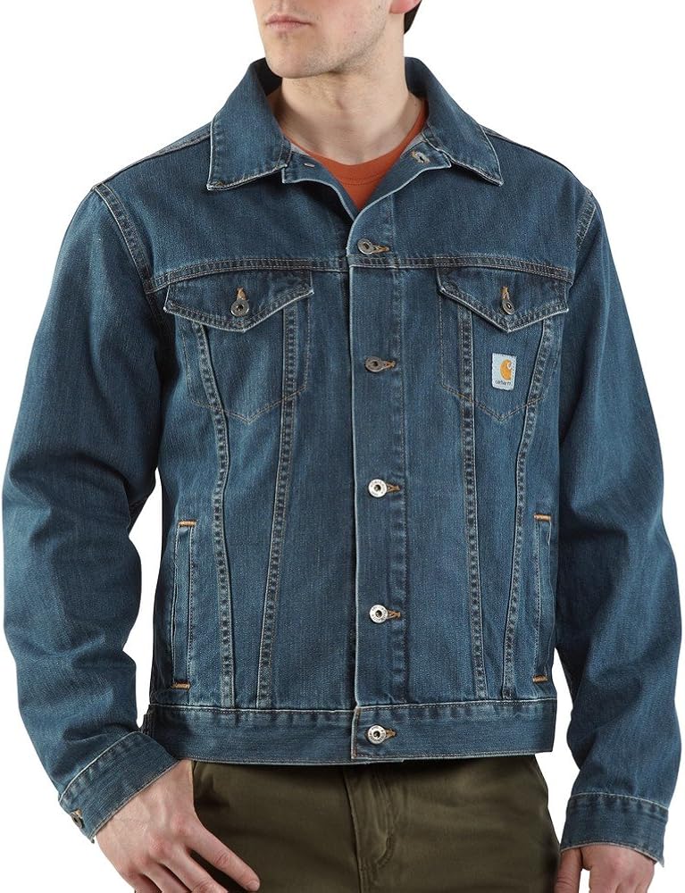 Carhartt Men's Big & Tall Denim Jean Jacket Unlined Clothing