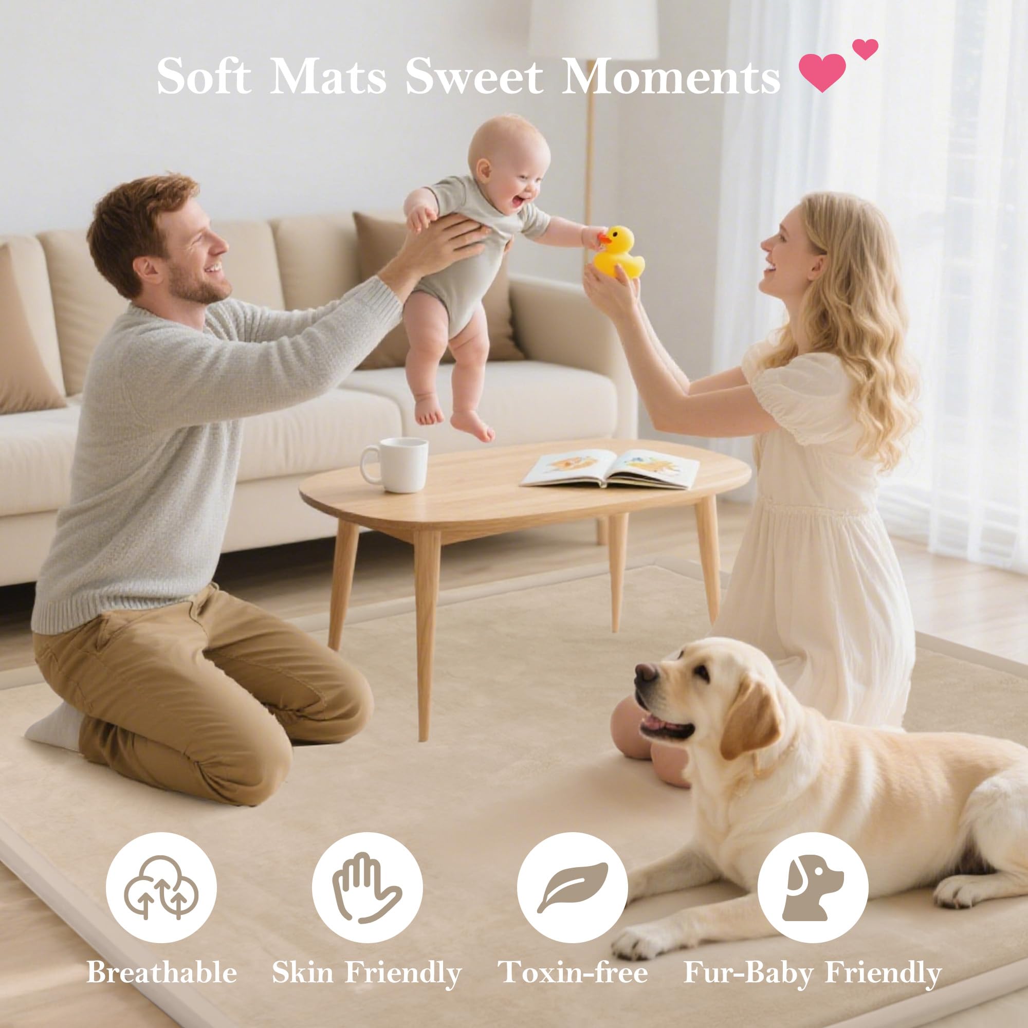 Ultra Soft Baby Play Mat for Floor, 50 X 50x 1.3