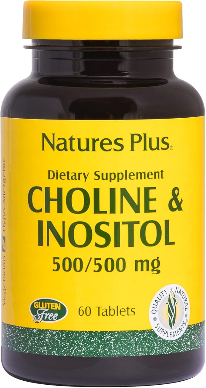 NaturesPlus Choline & Inositol 500 mg, 60 Vegetarian Tablets Nervous System
