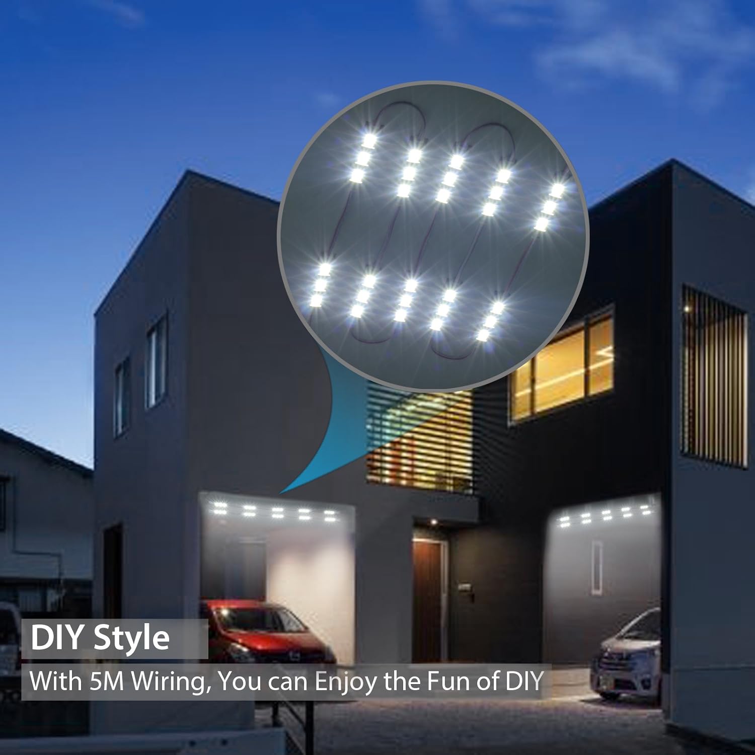 Luces laterales Justech Luces Interiores del Coche Luces de Tira de 12V