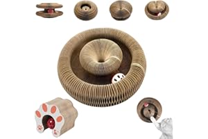 COMASUA Kitty Kurl Cat Toy,Magic Organ Cat Toy,Magic Organ Cats Scratcher Board,Foldable Recyclable Accordion Toys with Ball for Indoor Cats Playing(1pc)