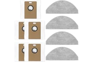 HogarTech for Narwal Freo S Robot Vacuum Cleaner Mop Cloths and Dust Bags Kit, 4 Microfiber Mop Pads + 5 Replacement Bags, Co