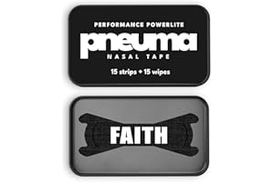 Pneuma Nasal Strips – Performance Powerlite (15 Count + 15 Wipes) – Nose Strips for Breathing - Extra Strength Athletic Nose Strips & Nasal Strips for Running to Enhance Oxygen Intake (Faith)