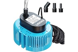 Lnicez Pool Cover Pump 850GPH Pond Pump, Low Investment & Same Performance, Sump Pump Submersible Water Pump for Pool Draining, Above Ground Pool Pump for Pool Cover, Pond, 3 Adapters Without Hose