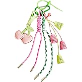 QTMY Cute Cherry Rope Braided Keychain Bag Charms for Handbag Purse Backpack Accessories for Bogg Bag,939