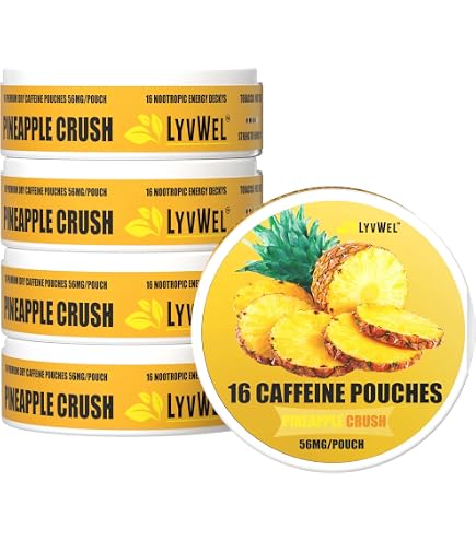Amazon.com : LyvWel 56mg Caffeine Energy Pouches – Mango Crush