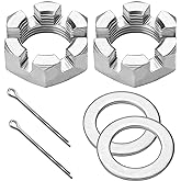 2 Set Trailer Axle Nut Kit Castle Nut Kit- 1&rdquo; Washer &amp; Cotter Pins Compatible with 1&rdquo; Shaft Spindle Nut Kit for Trailer, RV and Boats