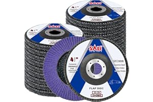 Sali 20 Pack Ceramic Flap Disc 40 Grit 4.5" x 7/8 Inch Sanding Disc Bevel Type #29 Premium and Industrial Grade Angle Grinder Grinding Wheel High Performance Edge Grinding Purple