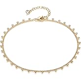 Fettero Anklet Bracelets for Women Gold Plated Dainty Waterproof Anklet Charm Bracelet Summer Beach Foot Jewelry