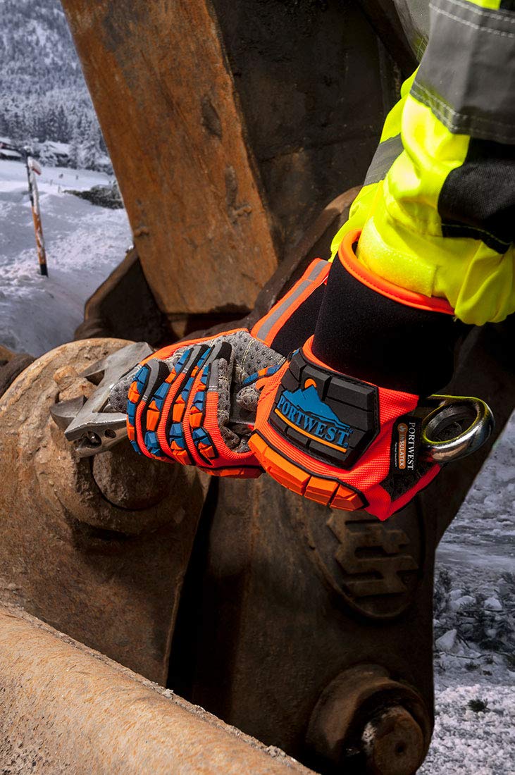 Portwest Aqua-Seal Pro Glove, Size: L, Colour: Orange/Blue, A726O4RL