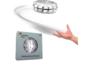 NUTTY TOYS Interactive Drone - Hand Operated Light Up Boomerang for Kids & Adults | Easy Shake to Start Flying UFO| Top Stocking Stuffer Christmas Gift Idea 2025 for Boys & Teens 8 9 10 11 12 13 14 15