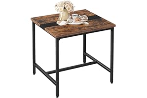 CHOEZON Square Kitchen Dining Table, 29.5'' Dining Table, Small Dining Tables, Writing Desk, Coffee Tables, for Restaurant, Living Room, Apartment, Rustic Brown and Black TCZ02BF