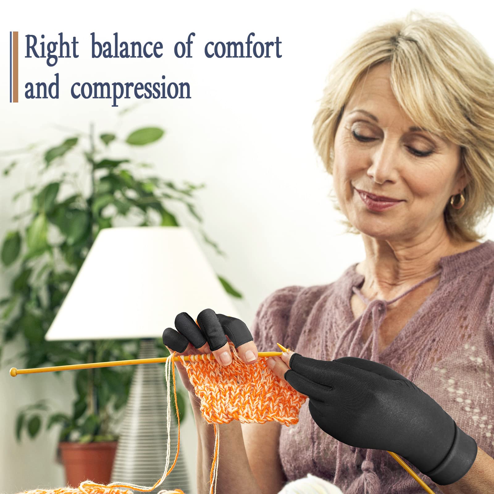 Copper Arthritis Compression Gloves Women Men Relieve Hand Pain Swelling and Carpal Tunnel Fingerless for Typing, Support for Joints, Medium