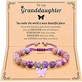 Kidbbi Natural Stone Beautiful Butterfly Bracelet, Preschool Kindergarten 5th 8th Graduation Back to School Gifts for Daughter Granddaughter