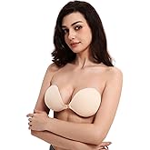 Corttia Sticky Bra Push Up 2 Pairs Strapless Bra, Backless Adhesive Bra for Dresses & Outfits, No-Slip Boobs Lift