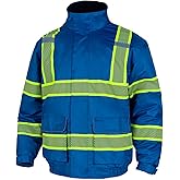 FONIRRA High Visibility Heavy Duty Insulated Winter Jacket for Men Waterproof,Safety Jacket for Men Reflective Big and Tall