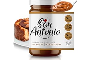 LA VAQUITA DE SAN ANTONIO San Antonio No Added Sugar Dulce de Leche Classic Milk Caramel Spread - Gluten & Lactose Free Dessert Filling & Toppings, Ideal for Ice Cream, Cake, Coffee, Pancakes, Fruit Dip - 15 oz