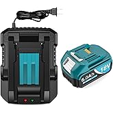 6000mAh 18V Battery Replacement for Makita 18V Battery and Charger DC18RC, Compatible with Makita LXT 18 Volt Batteries Lithium Ion BL1850 BL1840 BL1830 BL1820 BL1815 Cordless Power Tools (Blue)