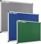 KAV 900x600mm Aluminium Frame Grey Notice Board Felt Bulletin Board Wall Mount view 4