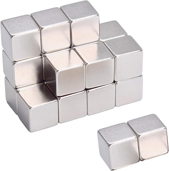 20 pieces Neodym 8x8x8 mm cube with 2.5 kg Pull White Board