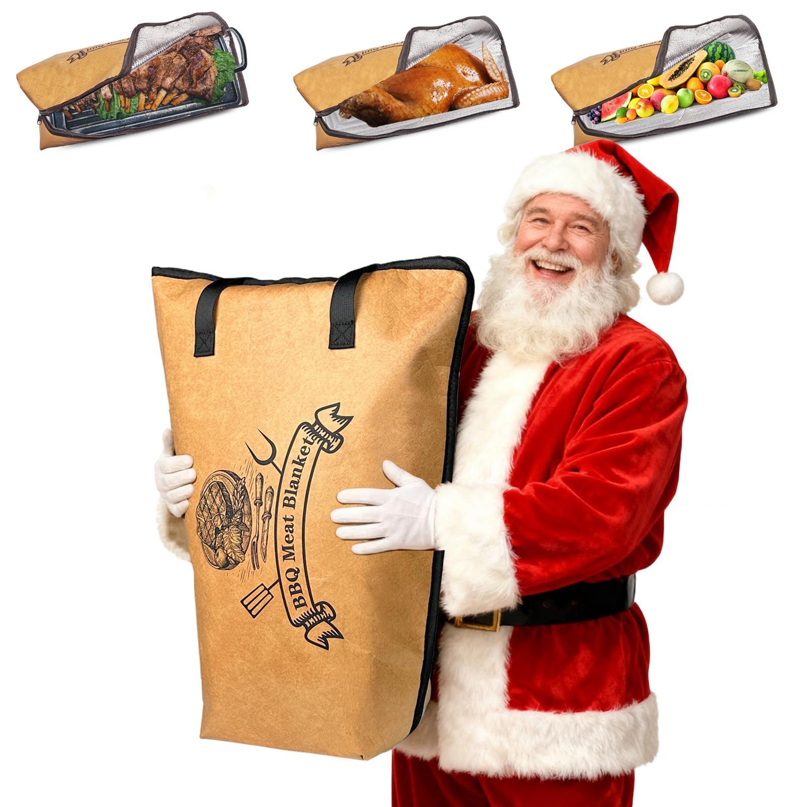 Photo 1 of 21 Inch BBQ Blanket for Resting Meat Smoker Meat Rest Barbecue Bag for Brisket Christmas Reusable Insulation Bag for Smoker Pork Shoulders Turkeys Smoker Accessories Gift for Men (21 inch BBQ Blanket)