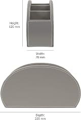 Osco Faux Leather 5-Compartment Remote Organiser Grey 12x22.5x7.8 cm view 4
