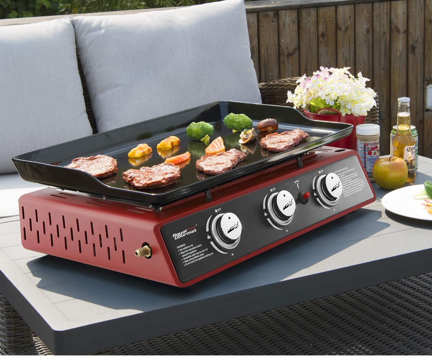 Review Royal Gourmet PD1301R 24Inch 3Burner Portable Table Top Gas